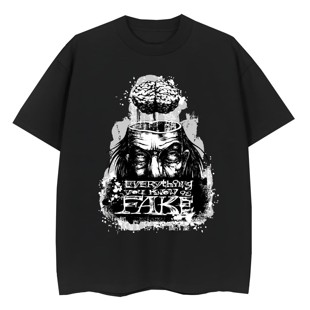Popular Couples T Shirts 100% Cotton 230g scary Street Casual Woman T Shirts Crew Neck Custom Print Oversized Clothes