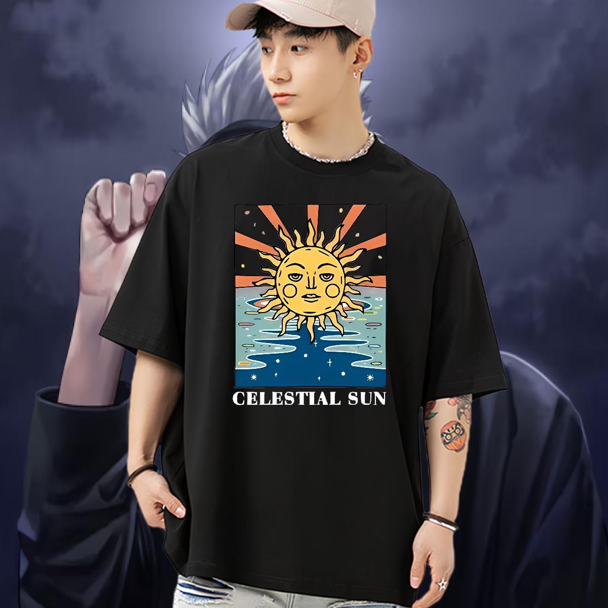 Classic Casual Couples T Shirts sea Home Outdoor 230g Cotton Clothes Breathable Soft Loose Man T Shirts Oversized 4XL