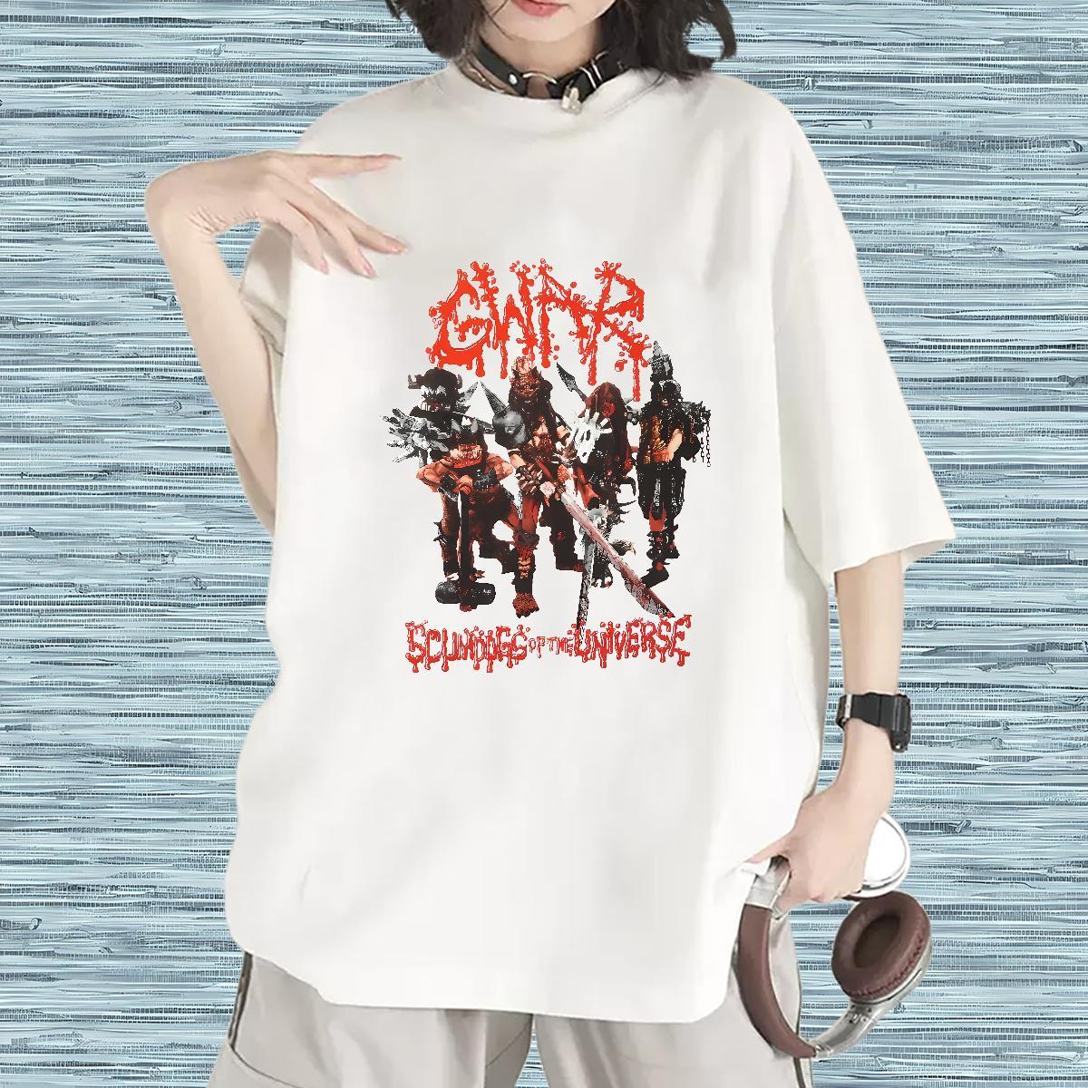 Loose Couples T Shirts 100% Cotton 230g scary Summer Casual T shirt Breathable Crew Neck Custom Print Plus Size Tshirts