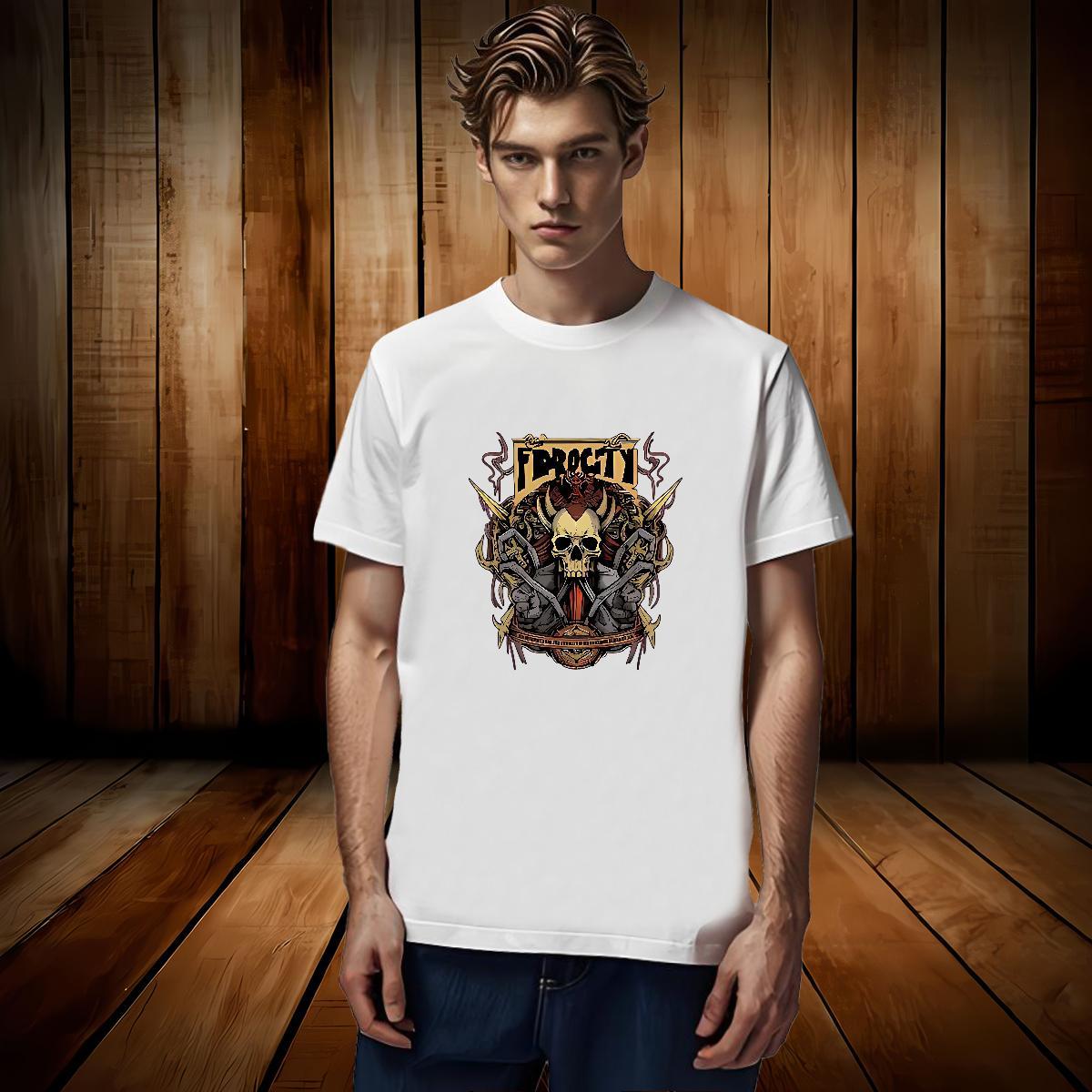 Cool T Shirts Men 100% Cotton 230g skull Sports Casual Custom Printing Short Sleeve O-Neck Mens Tshirts DIY Tops