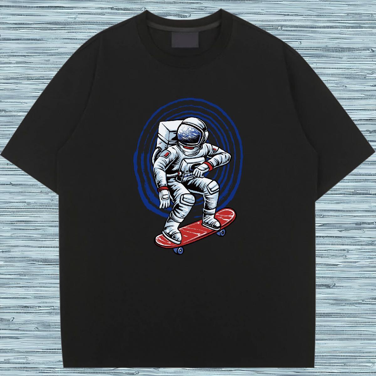 Popular Women Tshirts 230g Cotton cosmonaut Daily Wear T-Shirts for Women Short Sleeve O-Neck Custom Print Oversized Clothes