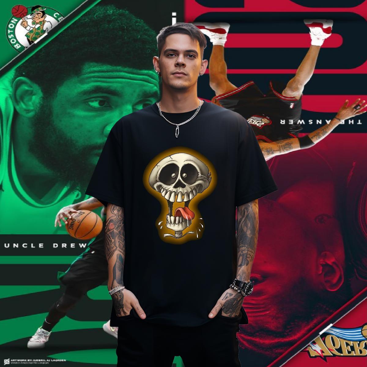 Loose Men T Shirts 100% Cotton 230g skull Home Outdoor Customized Breathable Short Sleeve Couples T Shirts Fashion Designer Tees