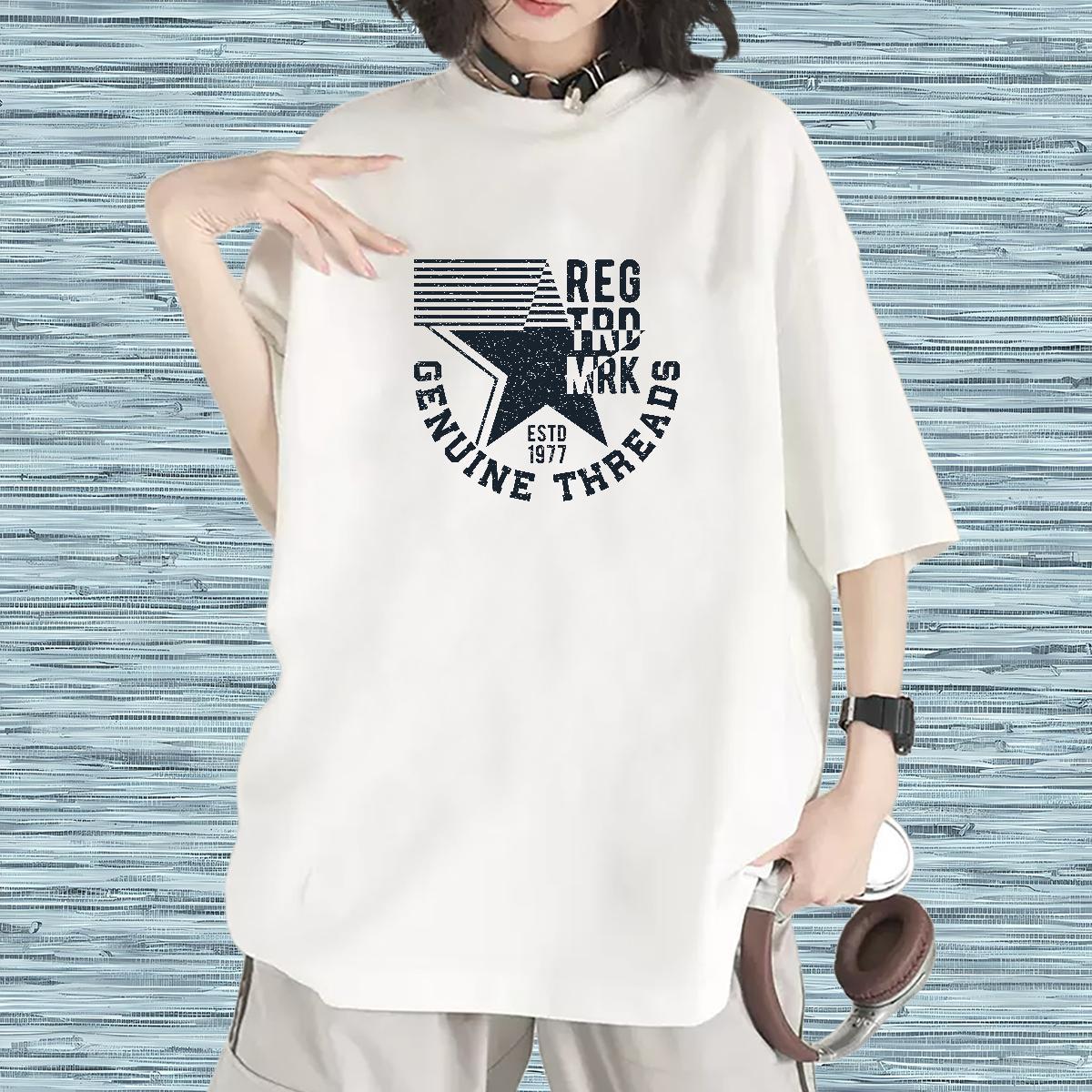5A Couples T Shirts 230g Cotton letter Sport T shirt O Neck Short Sleeves Oversized L-4XL Clothes Shirt