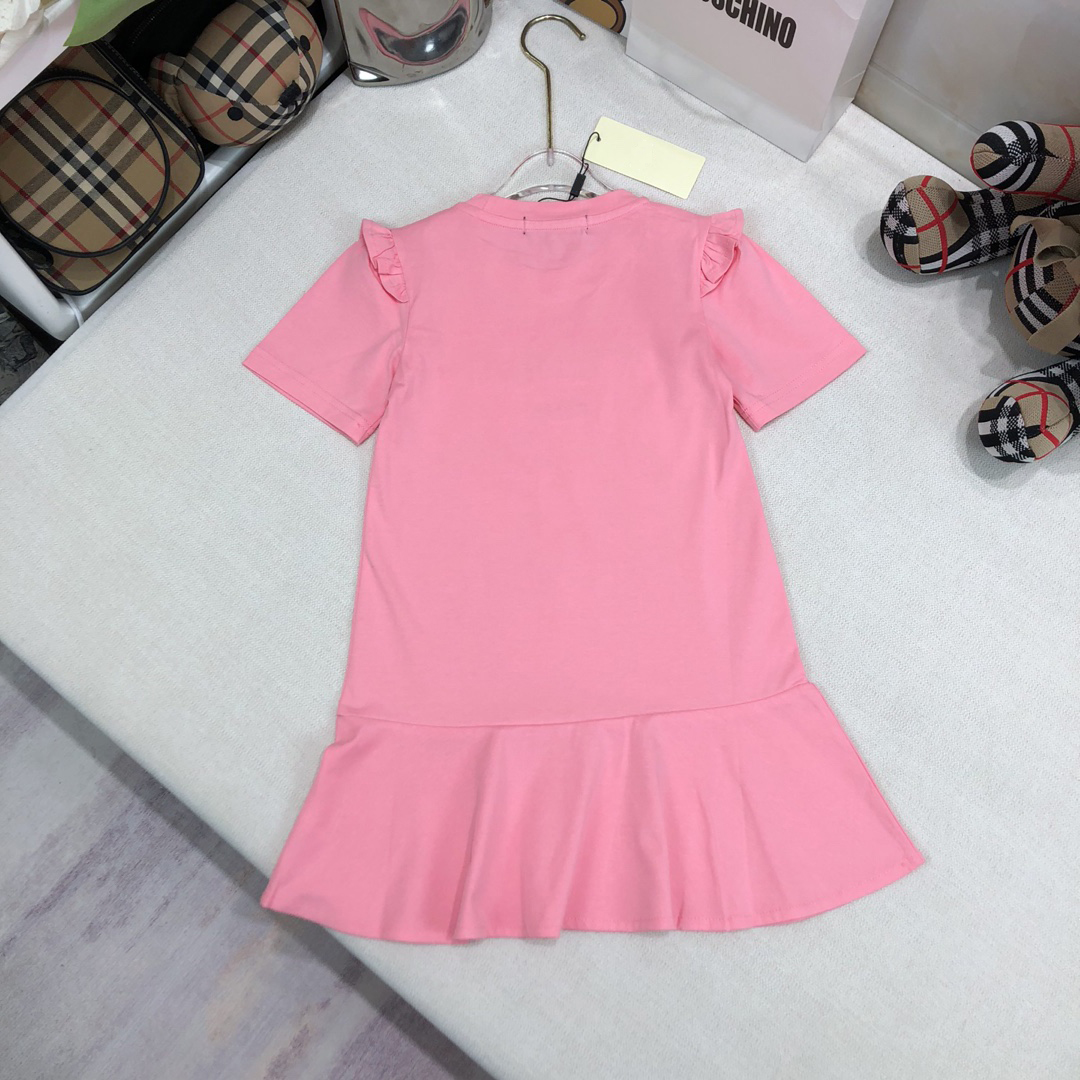 Designer Fashion Girls Dress Set Children Summer 2pcs Set Multi Options Versatile Shirt Breathable Cotton Tshirt Set Dress with Lining 90-150cm A21