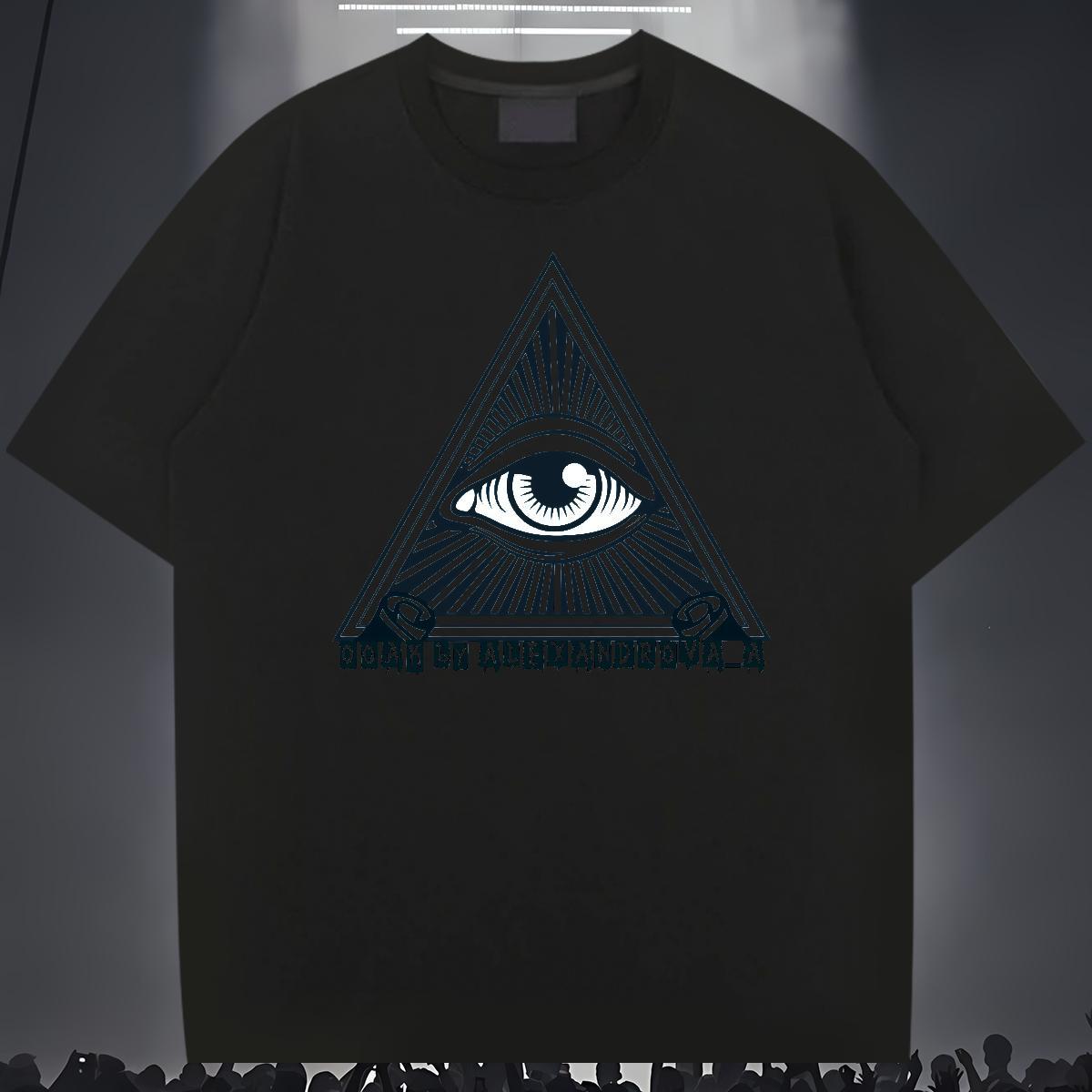 Wholesale Mens T Shirts 230g 100% Cotton eye of the devil Casual Beach White Plus Size O-Neck Short Sleeve Men Tees Classic Casual Tshirts