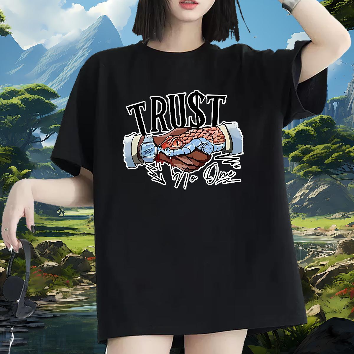 Lady Women Tshirts 100% Cotton 230g trust Beach Womens T Shirts Breathable Soft Custom Printed Clothings