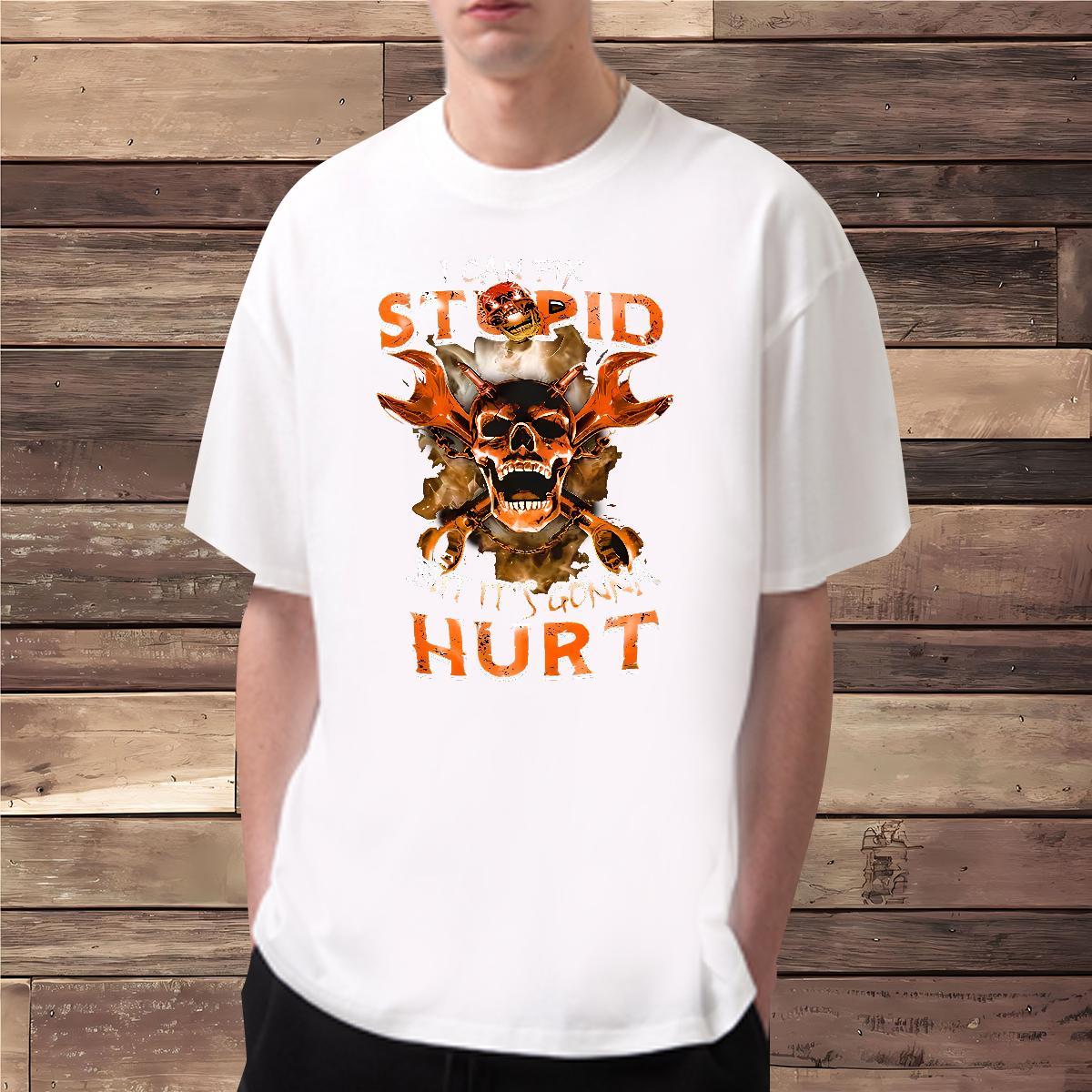 Cool Design Man T Shirts 230g Pure Cotton skull Beach Oversized 3XL 4XL O Neck Short Sleeves Men Tees Classic Clothings