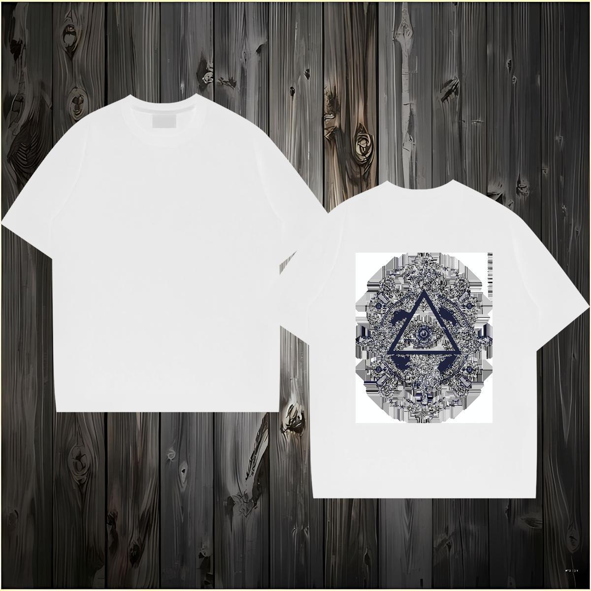 High Quality T-Shirts 100% Cotton 230g eye of the devil Street Wear DIY Printed Breathable Soft Men Tshirts 2024 Top Tees