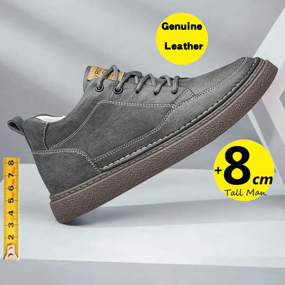 Men Sneakers Elevator Hidden Heels Hollow Board shoes Breathable Heightening 6CM 8CM Increase Casual Sports Height Shoes