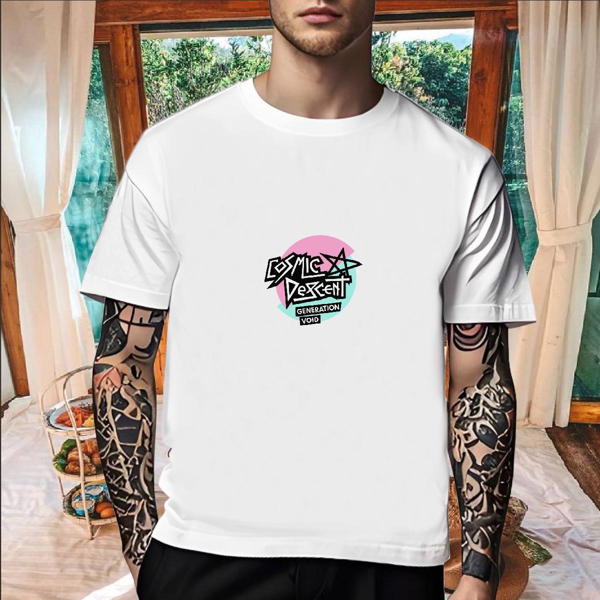 Brand T Shirt For Man 230g 100% Cotton letter Street Casual Custom Cartoon Breathable Crew Neck Men Tees DIY Tee Shirt