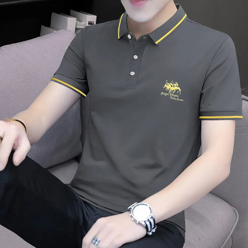 Summer Mens Short-sleeved T-shirt POLO Bottoming Shirt Jodi Mens Lapel Tops Casual Mens T-shirt 240824