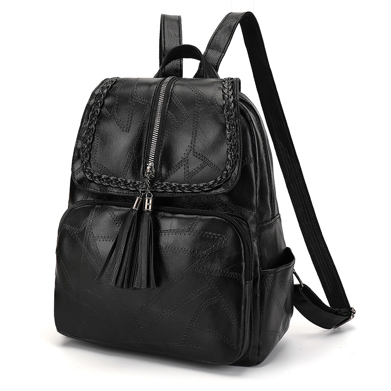 Soft Leather Women's Korean Fashion Backpack Anti theft Travel Backpack
