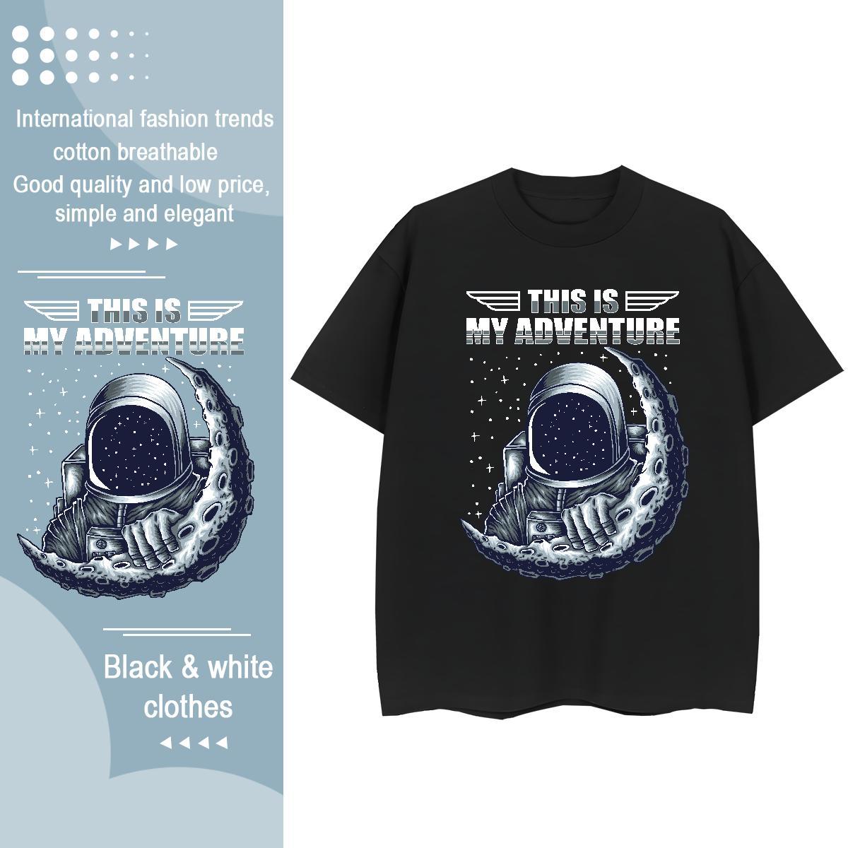 Brand Couples T Shirts 230g Pure Cotton outer space Street Wear T-Shirts Breathable Custom Printing Clothings