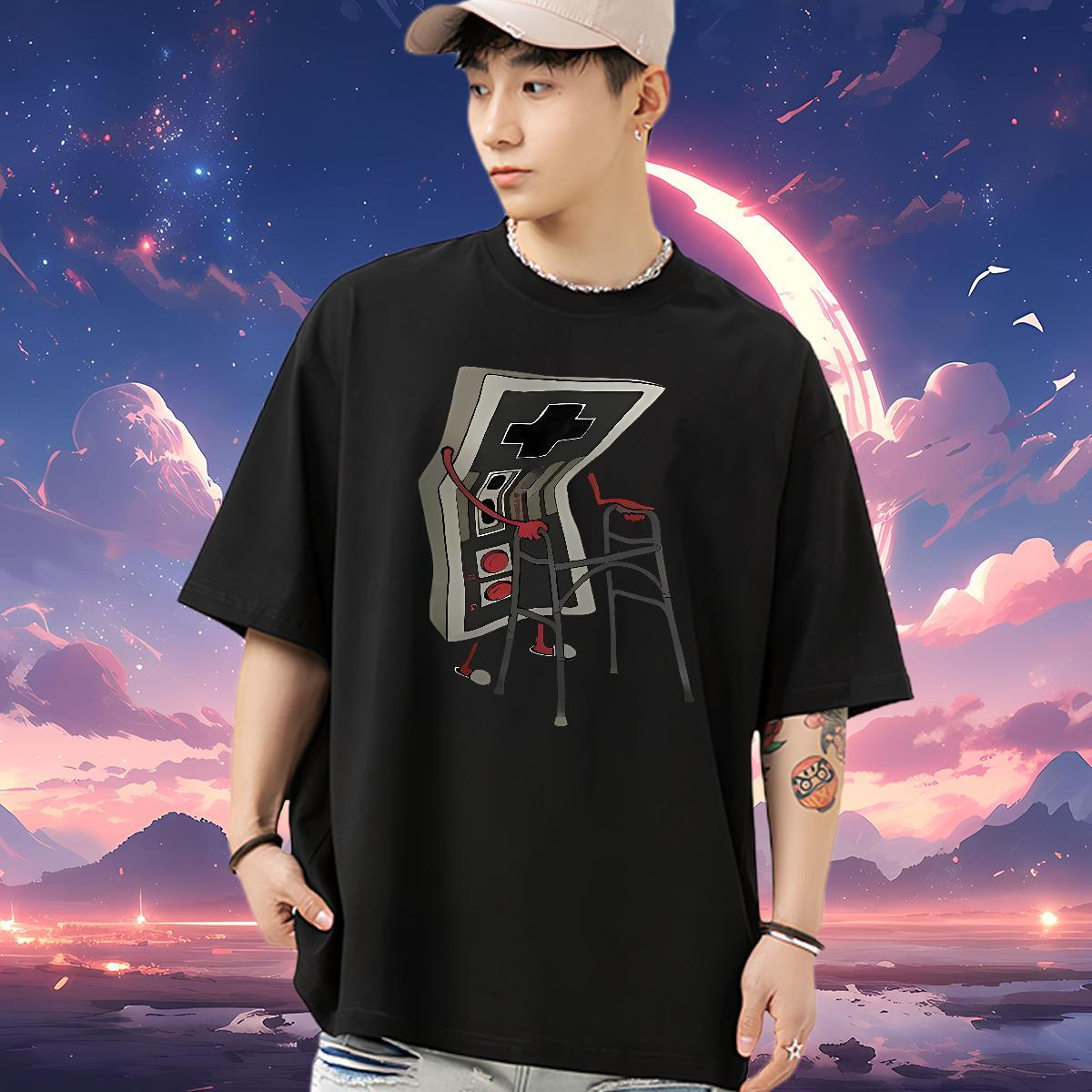Classic Men Tees cartoon Beach 100% Cotton 230g Polos Pure Cotton Wholesale Mens T Shirts Custom Printing