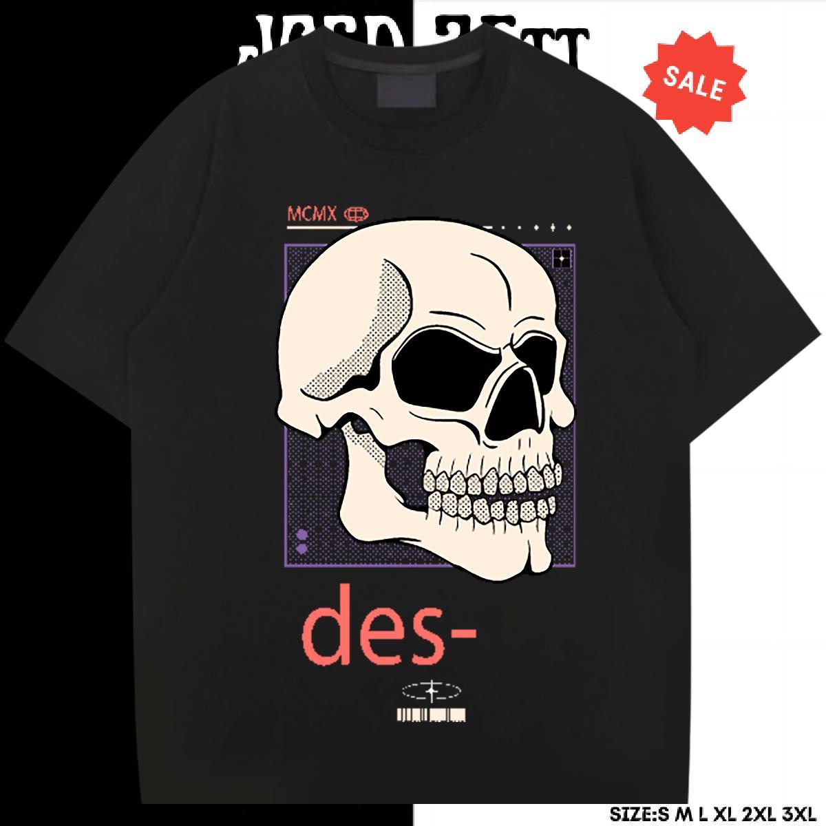 High Quality Man T Shirts 230g Cotton skull Casual Beach Customized O Neck Short Sleeves Couples T Shirts Fashion Design Top Tees