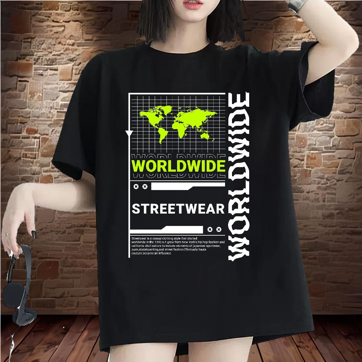 Wholesale Couples T Shirts 230g Pure Cotton worldwide Daily Outfit T-Shirts for Women Breathable Crew Neck DIY Anime Clothes Shirt
