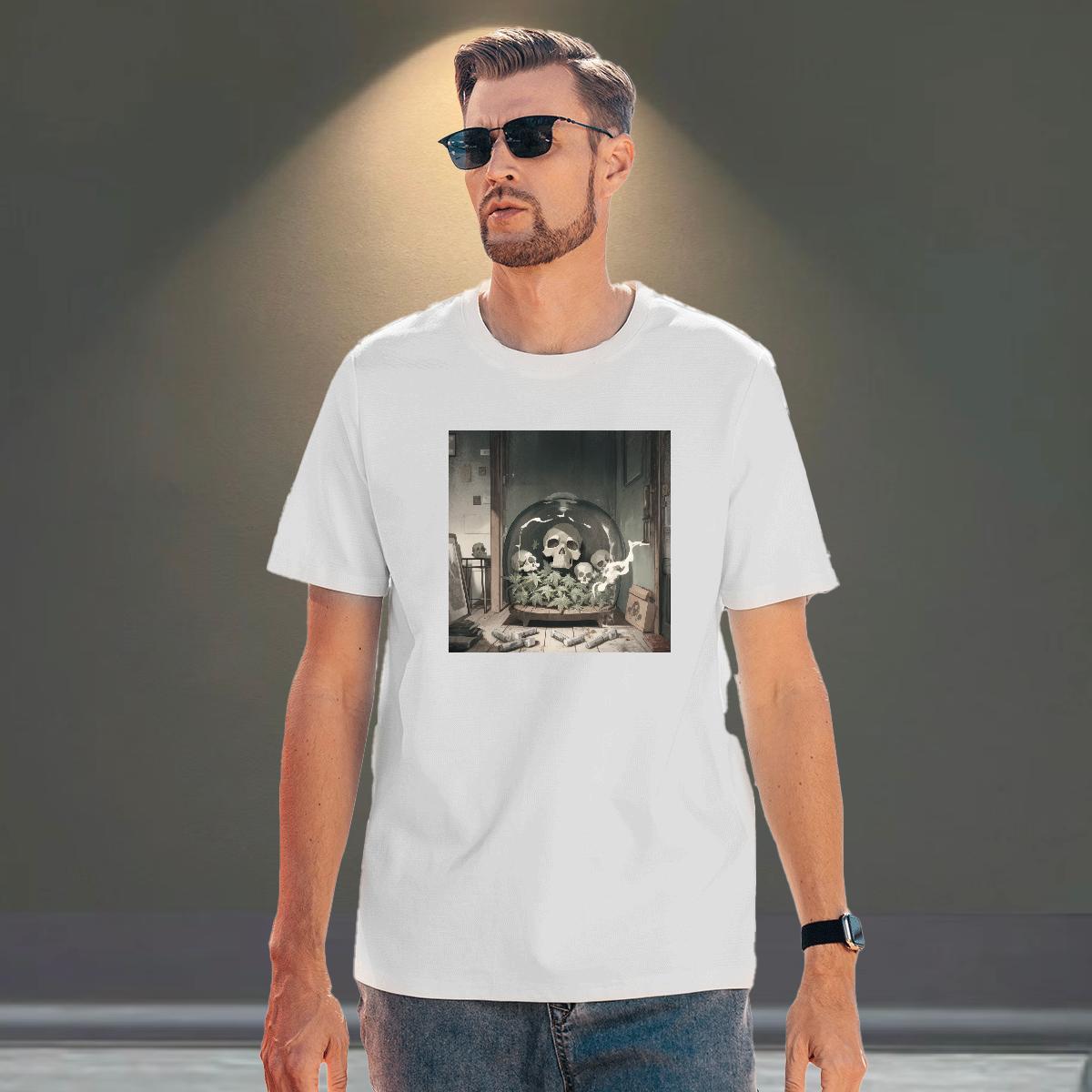 Brand Man T Shirts 100% Cotton 230g skull Home Outdoor Cartoon Print Breathable Crew Neck Mens Tshirts Fashion Casual Tees
