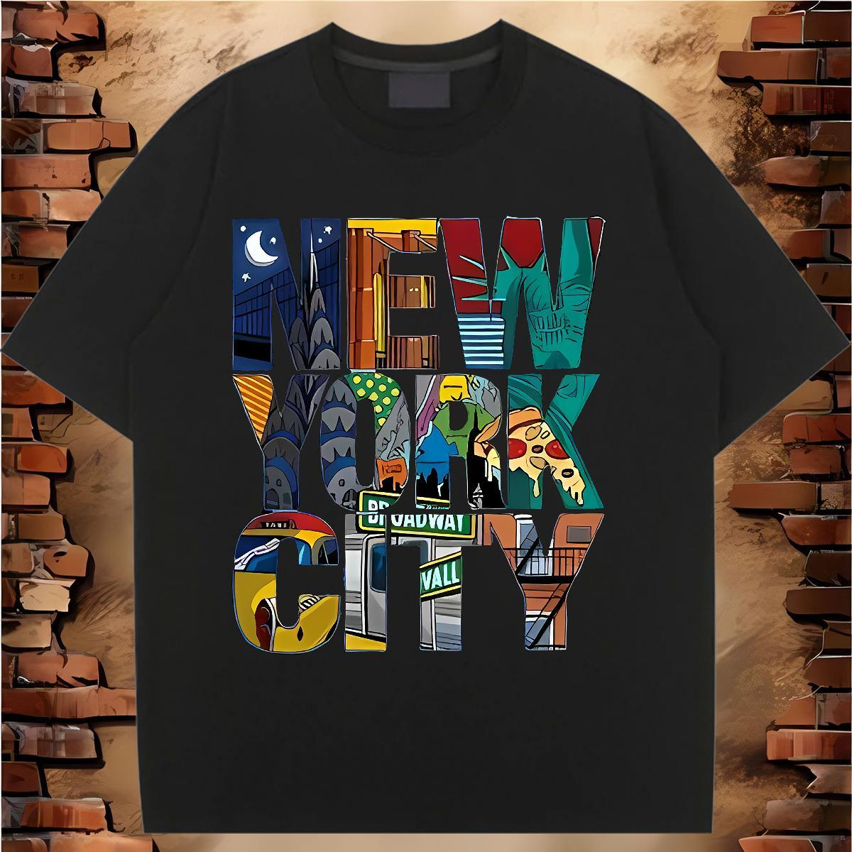 Popular Woman Tshirt 230g 100% Cotton New York Summer Casual Woman T Shirts Breathable Soft Black Oversized Tees