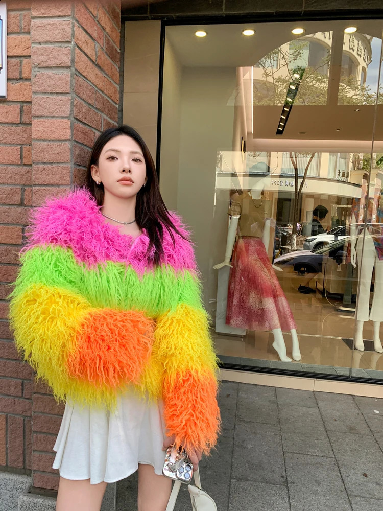 Original n Color Artificial Fur Coat Womens Jacket Fury Winter Factory Direct Sales 240824