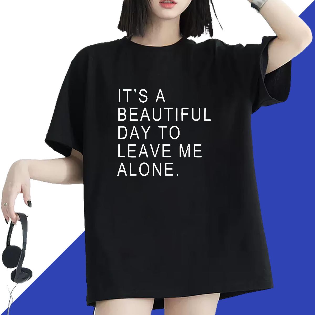 Loose Women Tees 230g 100% Cotton letter Hip Hop T Shirt For Woman Crew Neck Breathable Cartoon Print Polos