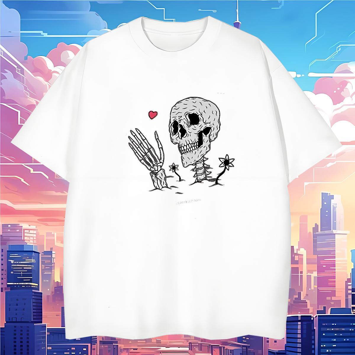 Classic T-Shirts 100% Cotton 230g skull Spring Summer DIY Printed Short Sleeve Soft Men Clothes T-Shirt Factory Direct Tops Shirt