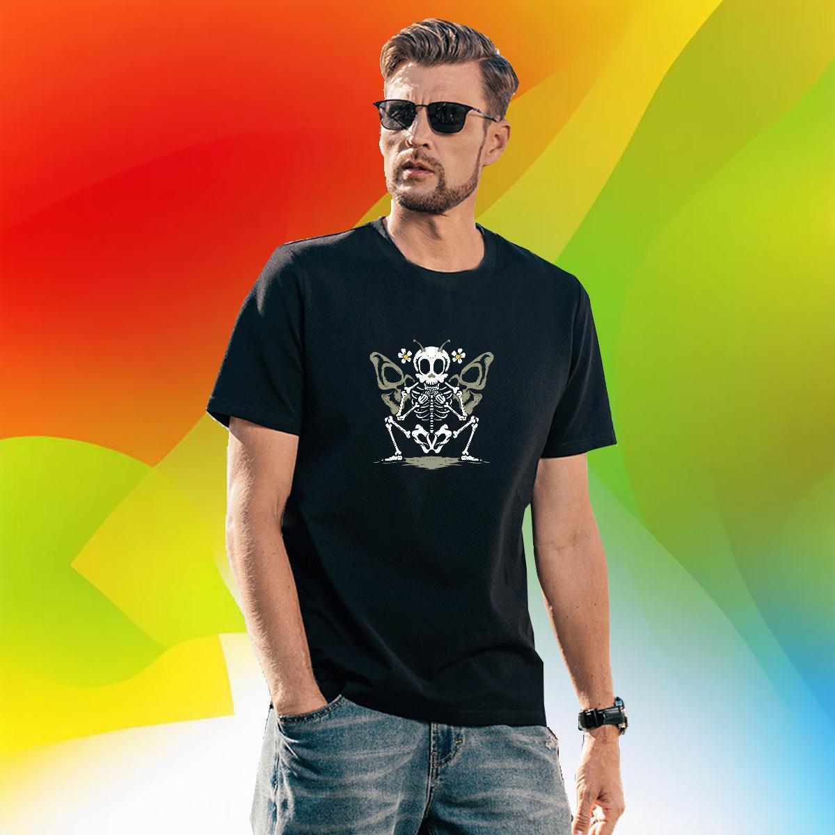 Popular T shirt 230g 100% Cotton skull Sports Casual Custom Printing O-Neck Short Sleeve Men Tops Tees Fashion New Tops Shirt