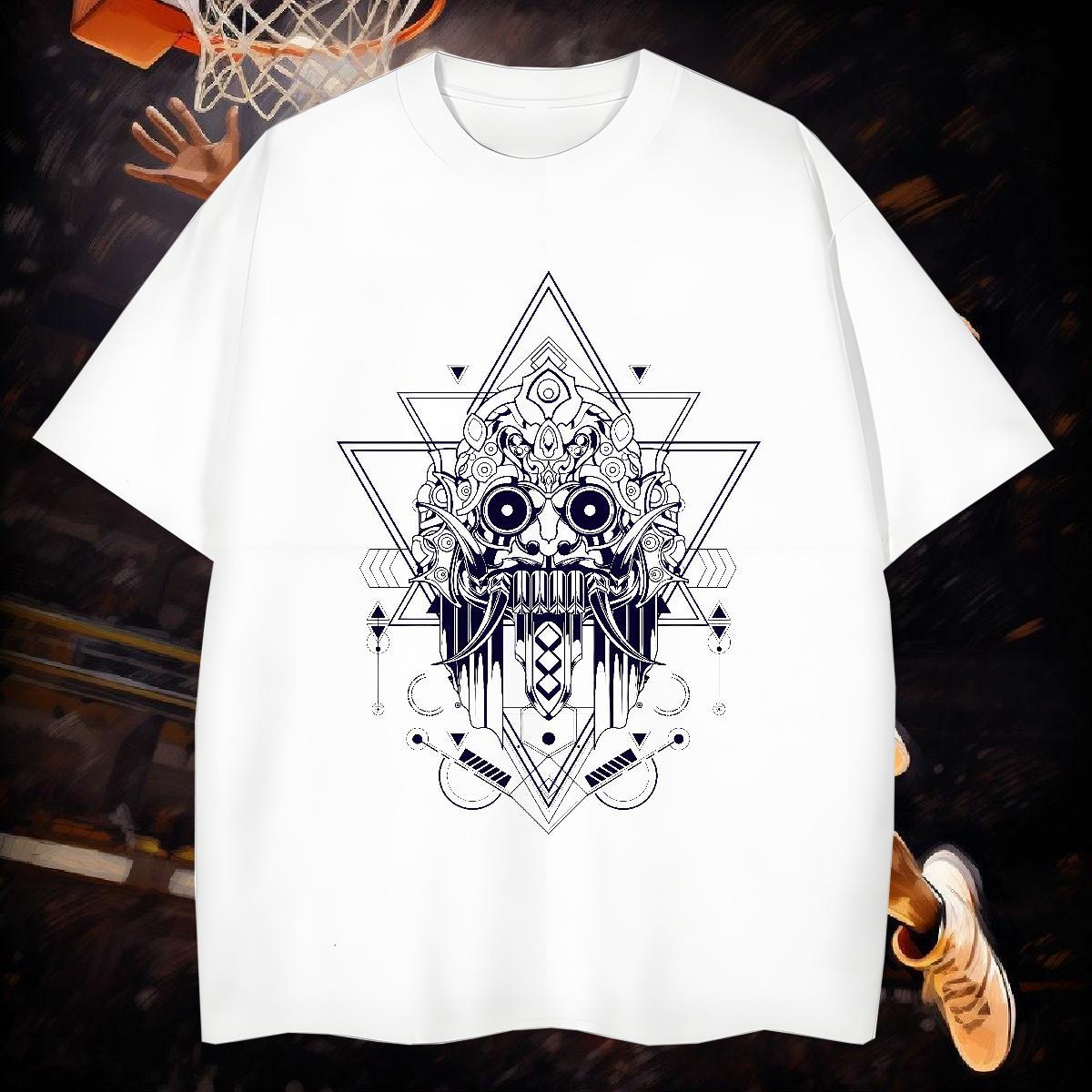 Classic Man T Shirts 230g Pure Cotton eye of the devil Casual Daily Wear Oversized 4XL Short Sleeve Soft Tshirt for Man Woman Wholesale Tops Tees