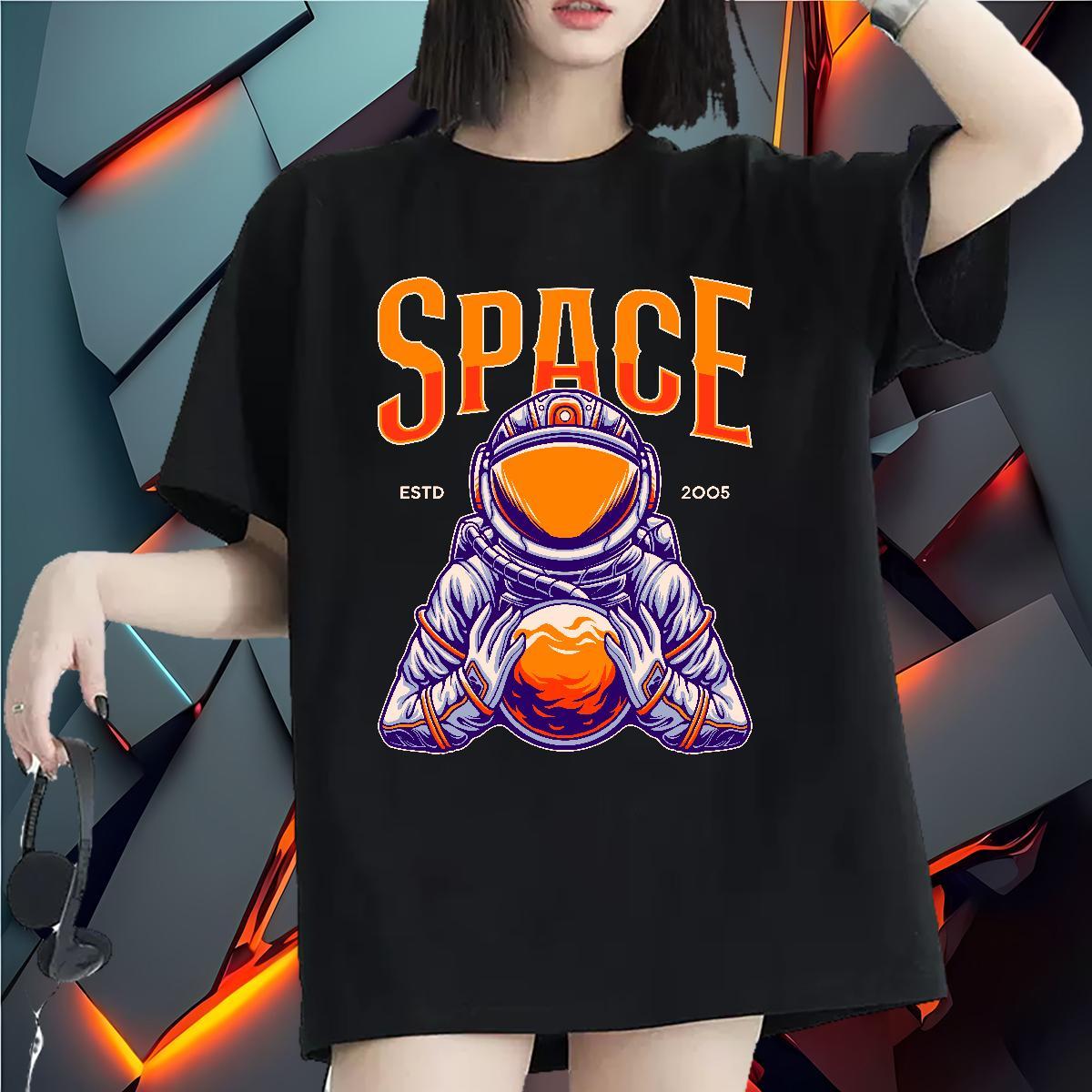 Designer Nice Tshirt for Man Woman 230g Cotton cosmonaut Sport T Shirts Women Crew Neck Anime Top Shirts