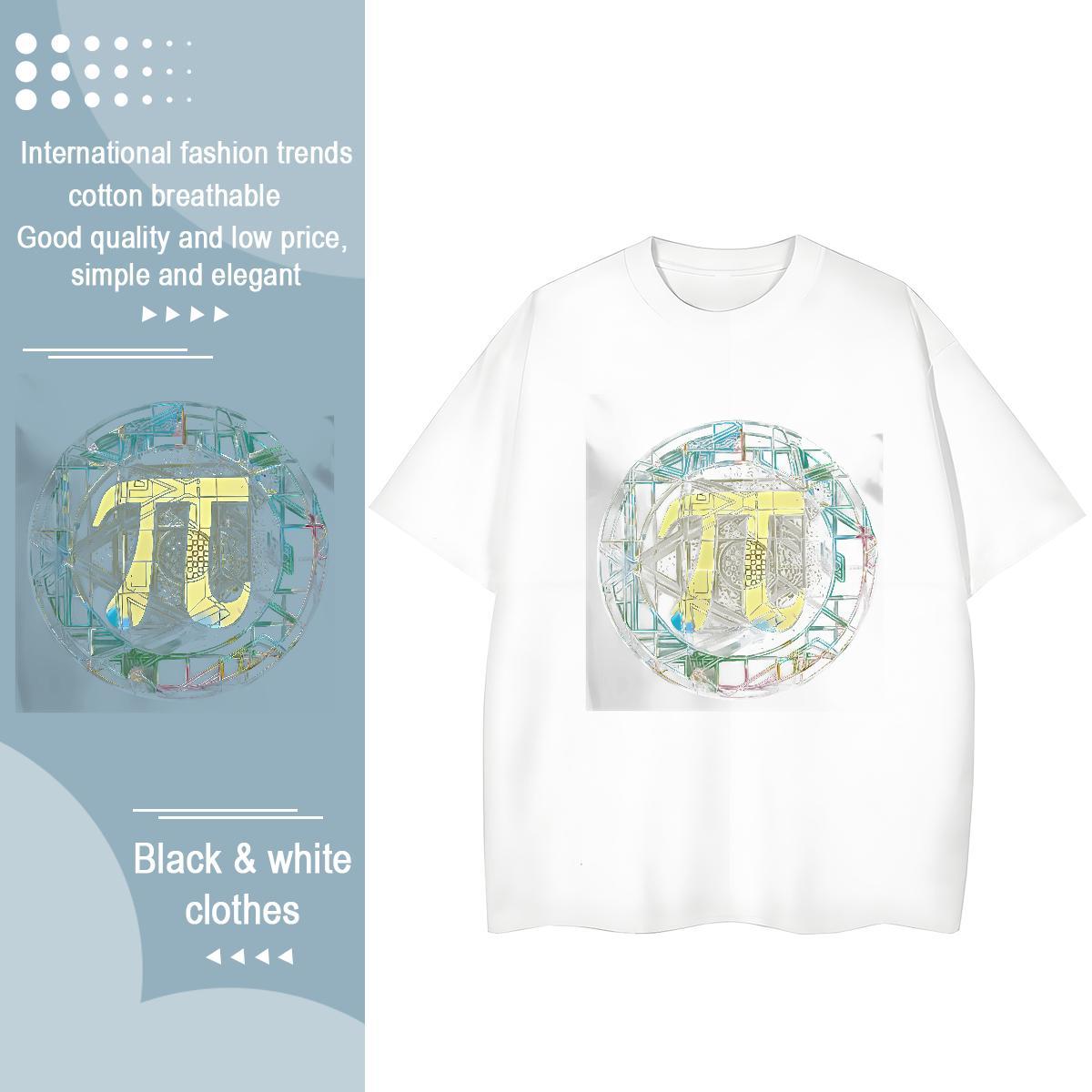 Classic T Shirts Men 230g Cotton math Spring Summer Anime Print Breathable Short Sleeve Men Tops Tees Factory Direct Tee Shirt