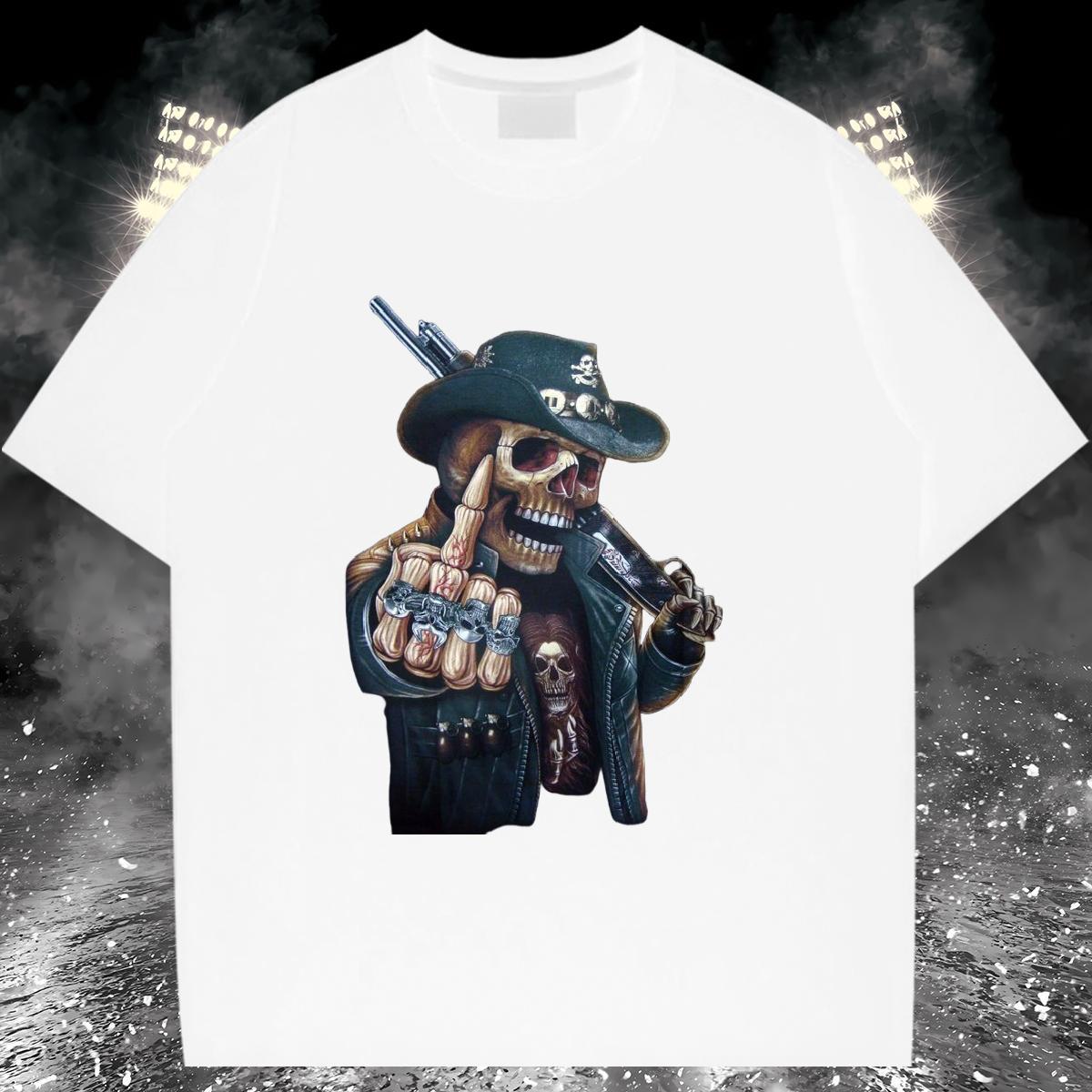 Designer T-Shirts 230g 100% Cotton skull Sports Casual DIY Anime Breathable Men Tees Customized Clothes