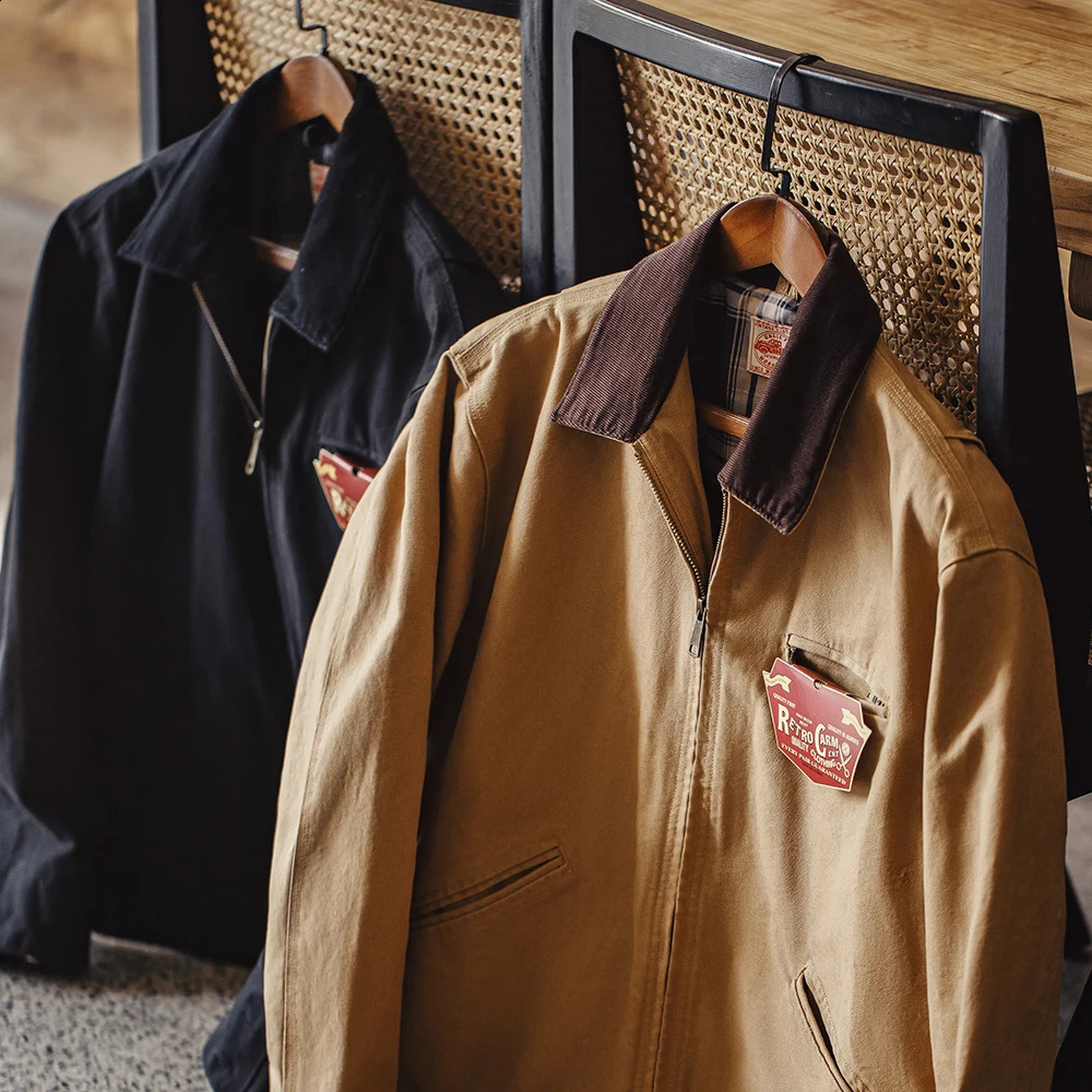 Maden Interstellar Same Style Tops Detroit Hunting Jacket J001 American Retro Lapel Street for Mens Spring 240824