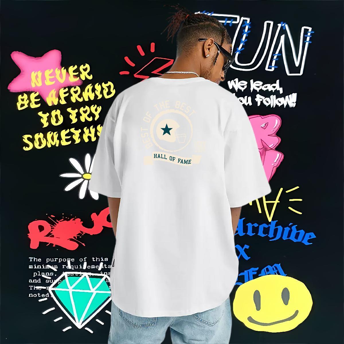 High Quality T Shirt For Man 230g Pure Cotton letter Spring Summer Skull Breathable Short Sleeve Tshirts 2024 Summer Top Tees