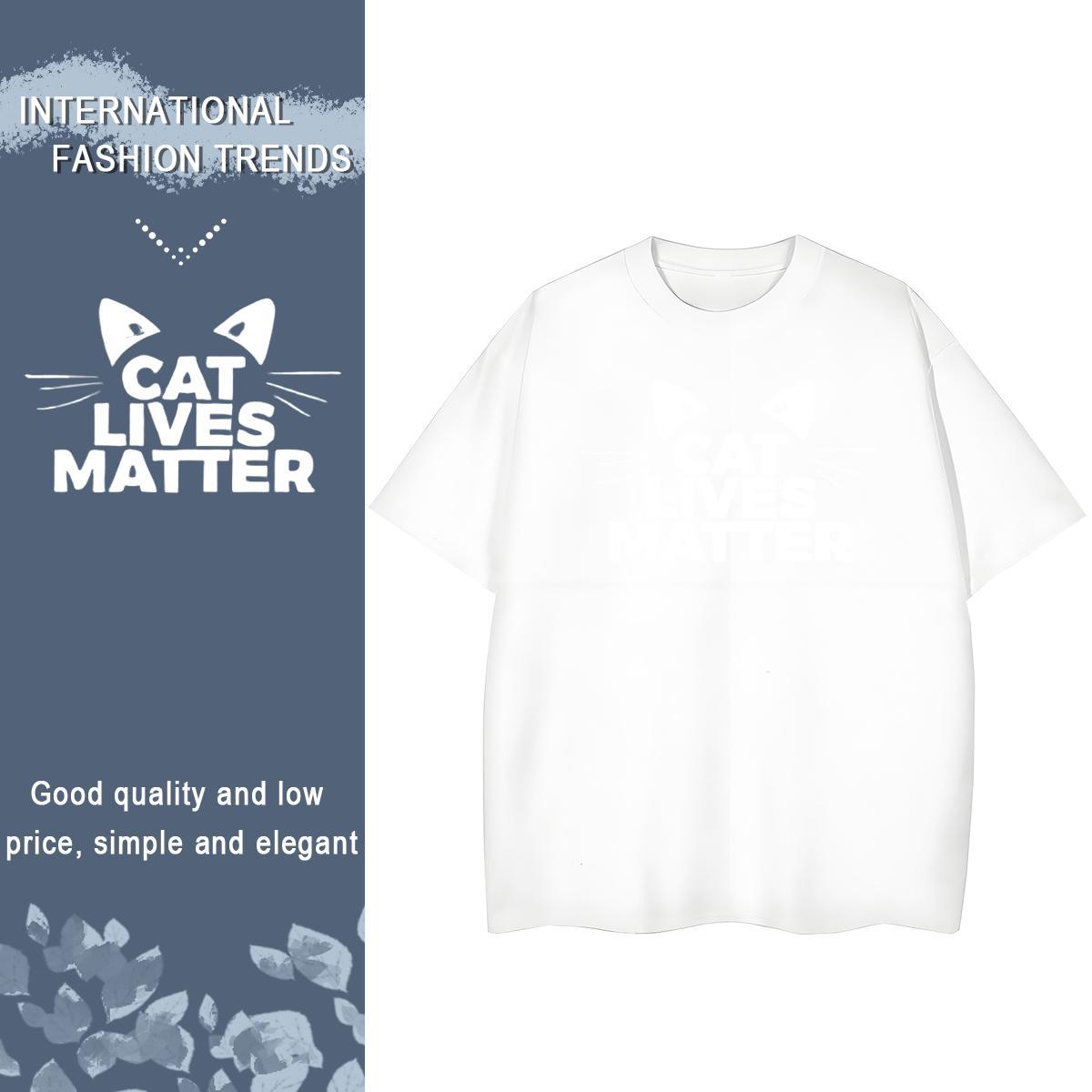 Lady Couples T Shirts 100% Cotton 230g letter Street Casual T-Shirts Breathable Crew Neck Cartoon Print Tees