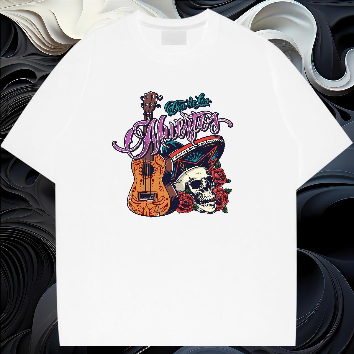 Brand T-Shirts 100% Cotton 230g skull Casual Daily Wear Oversized 4XL Breathable Short Sleeve Mens Tshirts Wholesale Polos