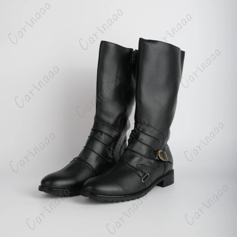 Mens medieval retro synthetic PU leather shoes medieval ankle boots Victorian Renaissance boots role-playing shoes 240823