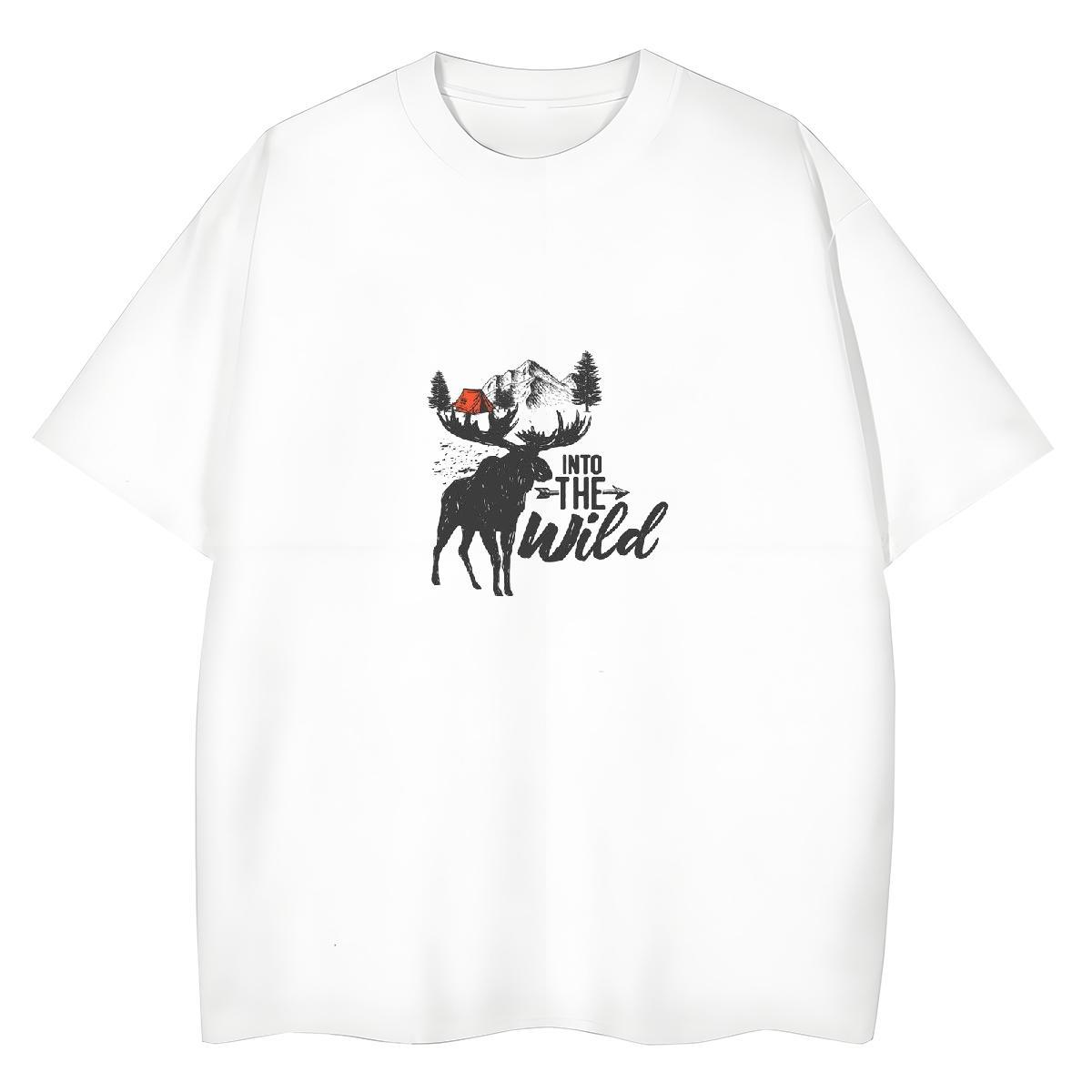 Free Shipping Men T Shirts 230g 100% Cotton mountains Anime Printing Street Oversized 4XL O-Neck Short Sleeve Men Clothes T-Shirt 2024 New Tshirts