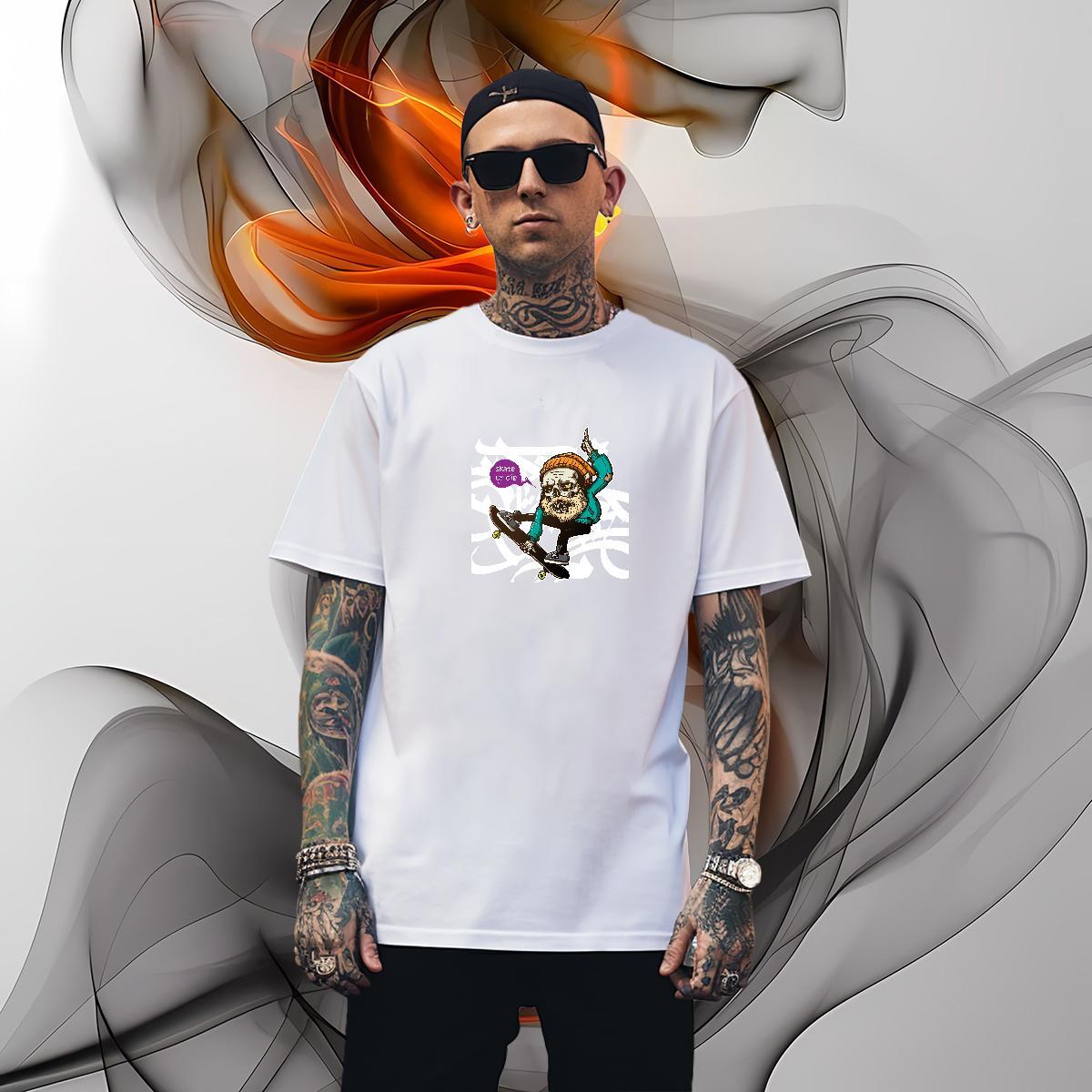 High Quality Men T Shirts 230g Cotton skateboarding Daily Wear Floral Print Breathable Short Sleeve Tshirt for Man Woman Custom Top Tees