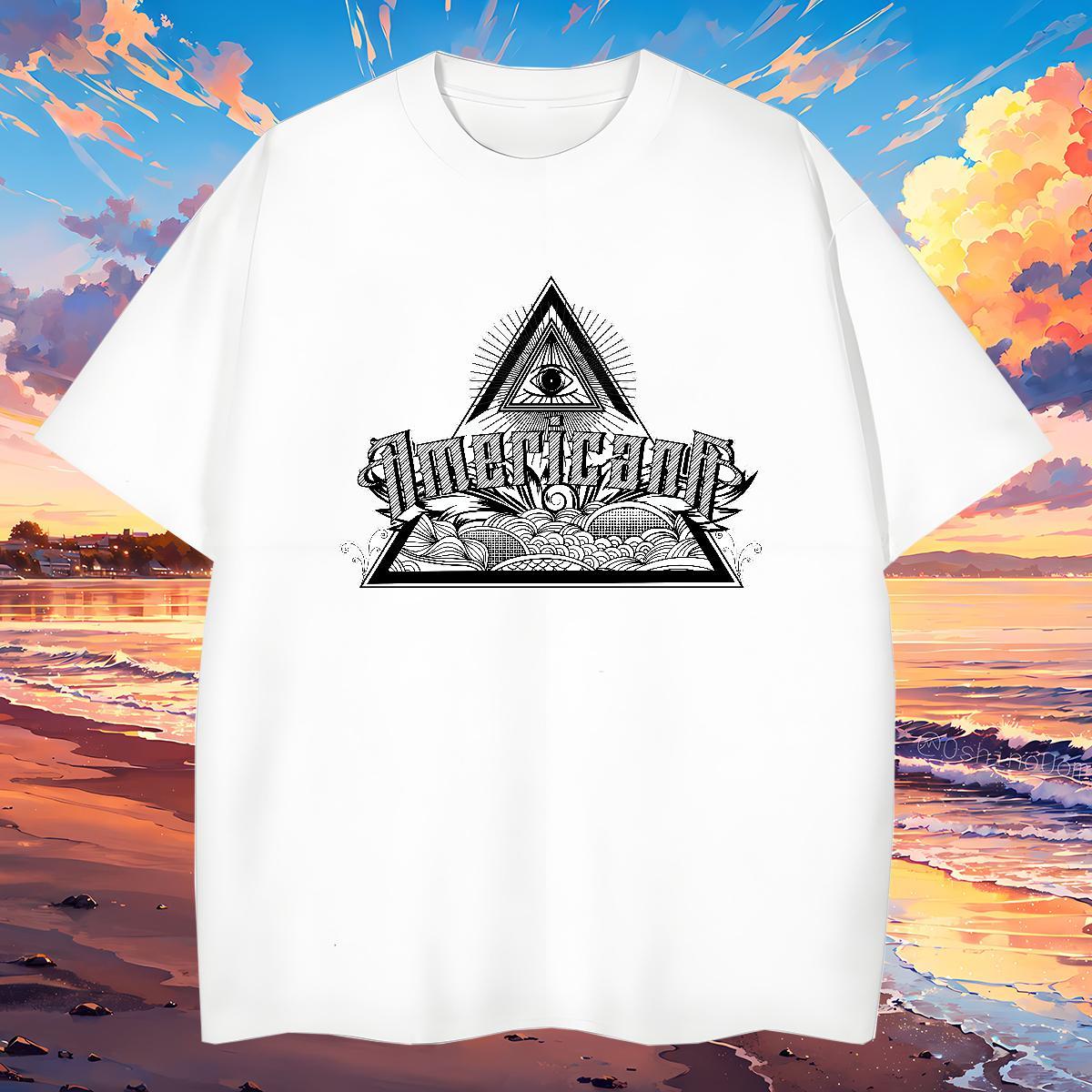 Soft Man T Shirts 230g Cotton eye of the devil Outdoor DIY O Neck Short Sleeves Men Tshirts Fashion Casual Wear