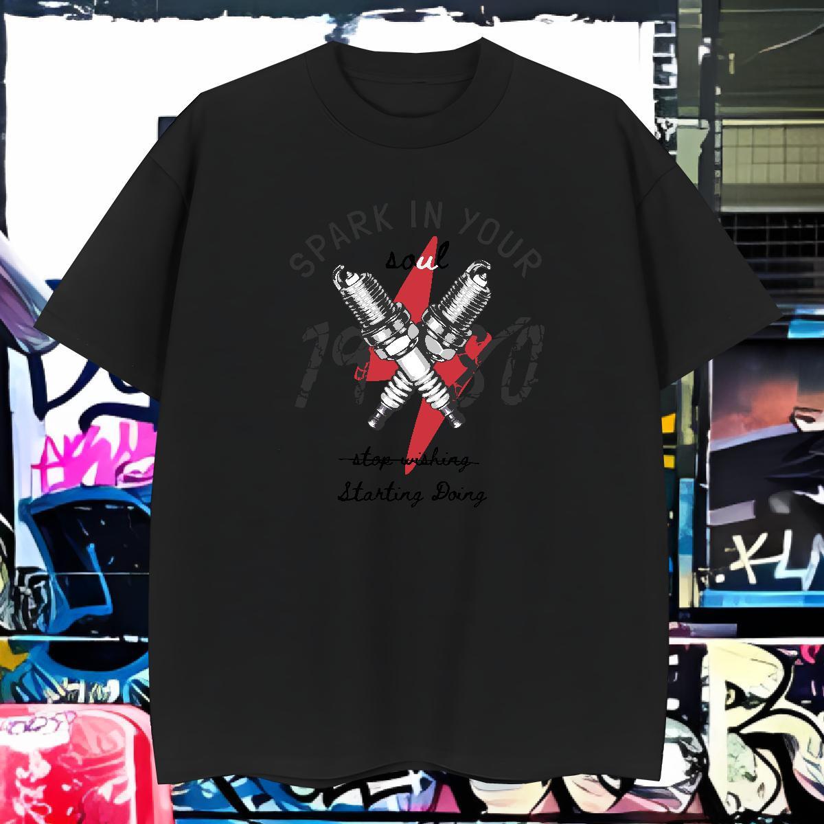 Free Shipping T Shirt For Man 230g Cotton letter Street Wear Anime Breathable Crew Neck Men Tops Tees Designer Tee Shirt