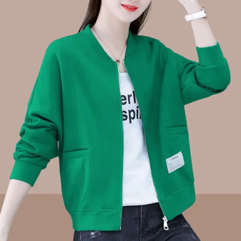 Womens Plus Size Womens Hoodie Womens Short Style Spring and Autumn Korean Loose Fit Slimming Ins Trendy Cardigan Jacket 240824