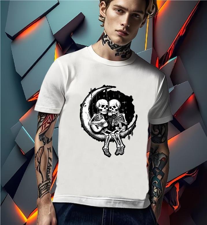 Loose Fit T-Shirts for Men 230g 100% Cotton moon Daily Wear White Plus Size Pure Cotton Mens Tshirts Fashion Designer Tees