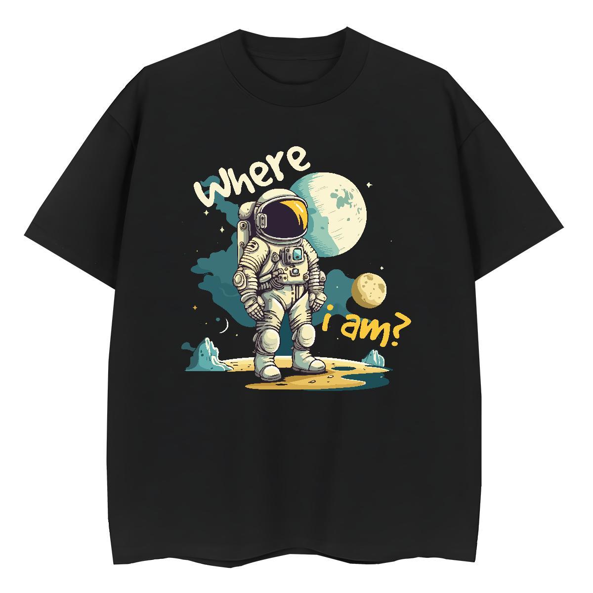 Designer Tshirt for Man Woman 230g Pure Cotton cosmonaut Street Casual Womens T Shirts Short sleeve Soft Custom Cartoon Tshirts