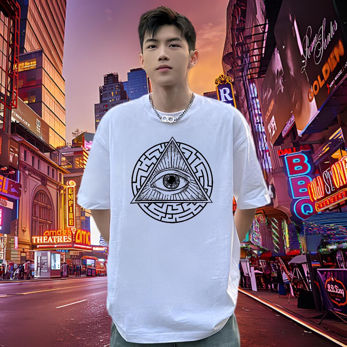 Cool Design Man T Shirts 100% Cotton 230g eye of the devil Home Outdoor Skull Breathable Short Sleeve Tshirt for Man Woman Designer Clothings