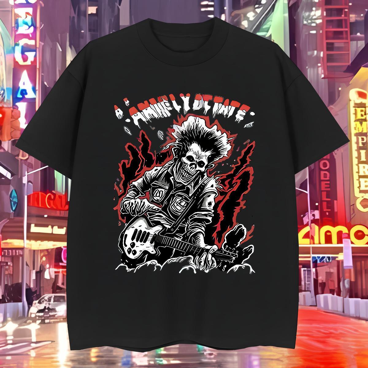 TOP Quality Mens T Shirts 230g Pure Cotton skull Street Casual Graphic Breathable Short Sleeve Men Tees Fashion New Top Tees