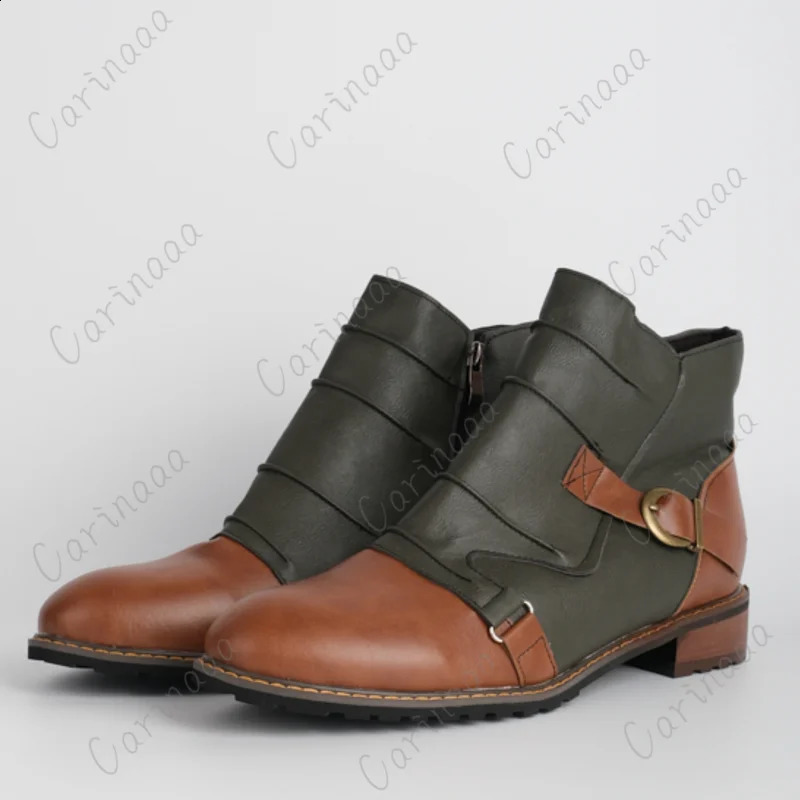 Mens medieval retro synthetic PU leather shoes medieval ankle boots Victorian Renaissance boots role-playing shoes 240823