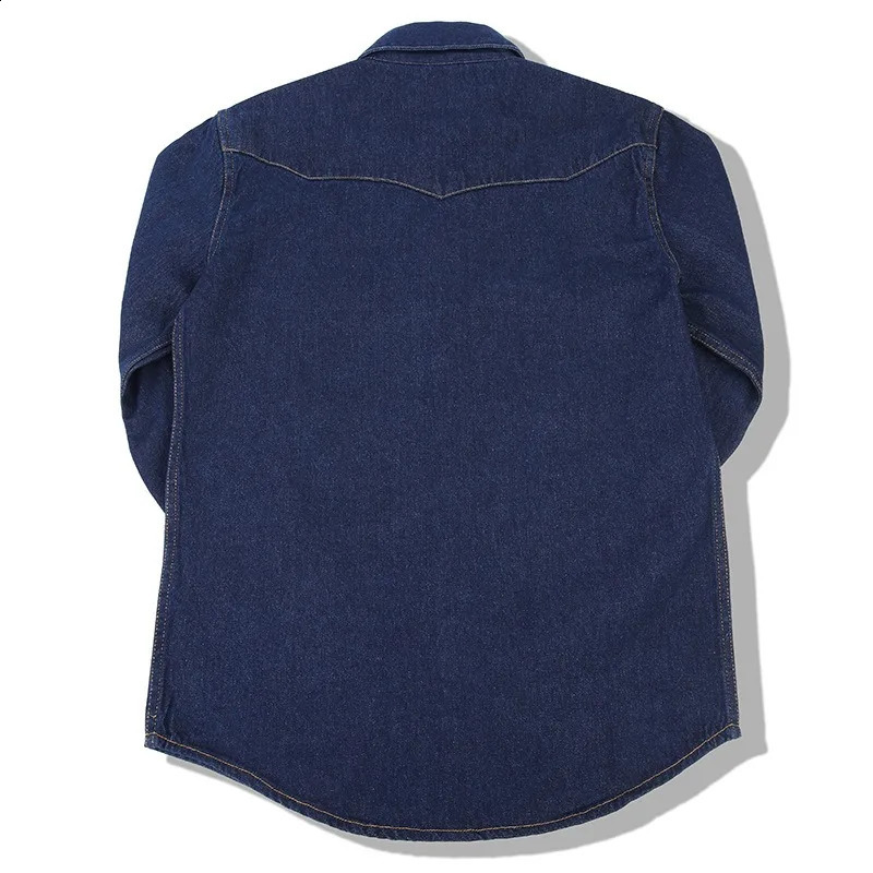 denim cotton mens long sleeved black and blue drop shoulder button pocket loose casual work jeans w240824