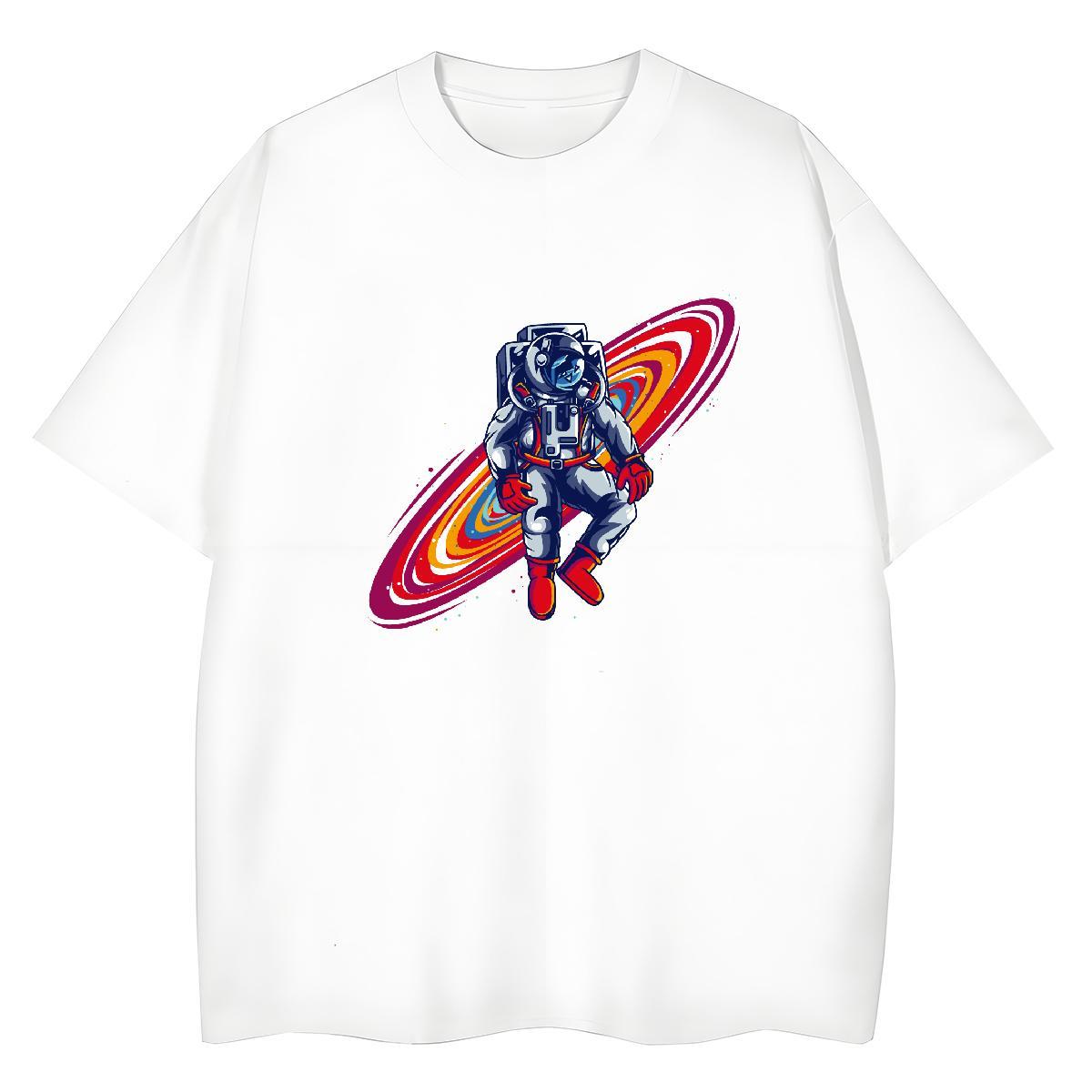 Wholesale Unisex Tshirts 100% Cotton 230g universe Casual Womens T Shirts Breathable Short Sleeve Cartoon Print Tee Shirt