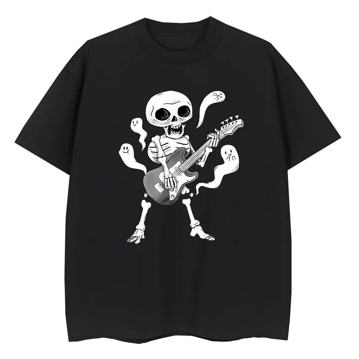 High Quality T shirt 100% Cotton 230g skull Beach Graphic Crew Neck Breathable Mens Tshirts New Arrival Wear