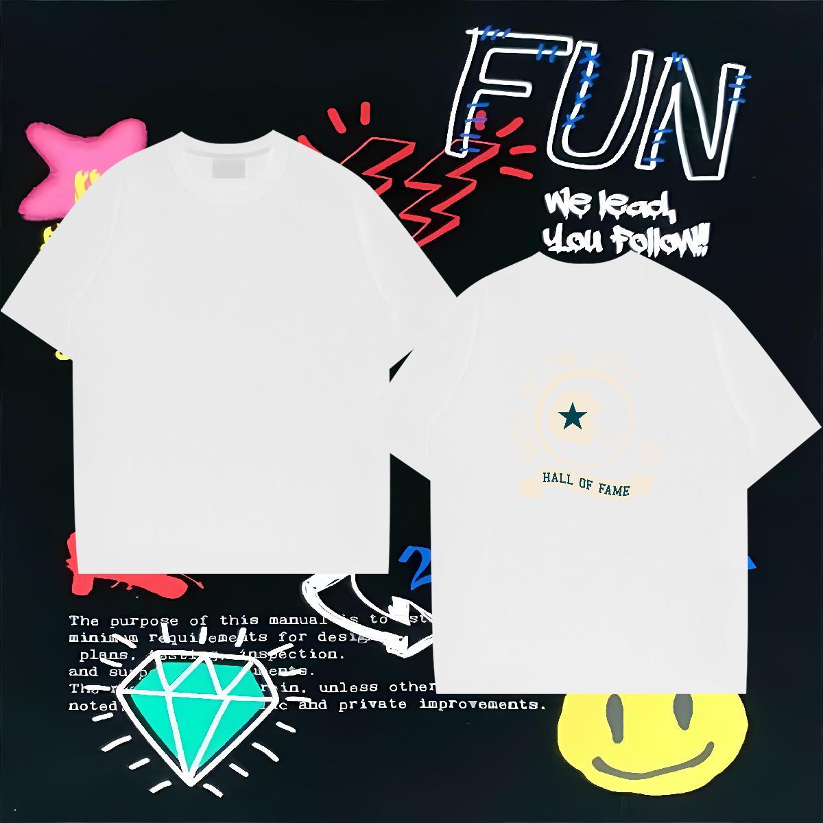 High Quality T Shirt For Man 230g Pure Cotton letter Spring Summer Skull Breathable Short Sleeve Tshirts 2024 Summer Top Tees