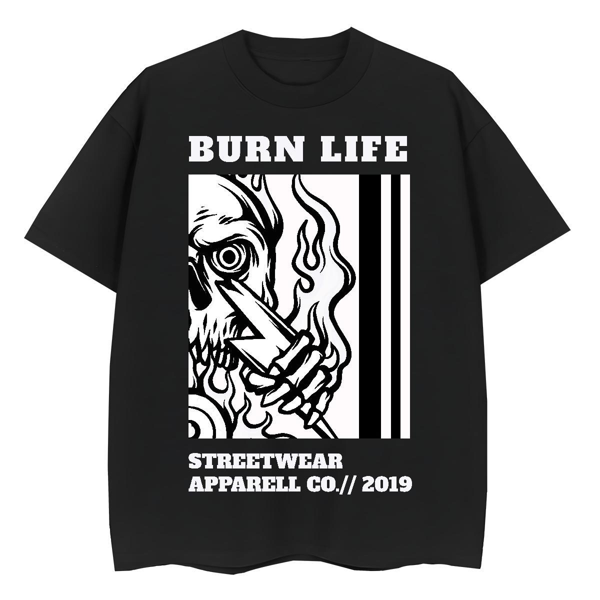 Cool Man T Shirts 230g Cotton skull Summer Casual DIY Breathable Crew Neck Men Tshirts New Top Tees